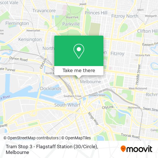 Tram Stop 3 - Flagstaff Station (30 / Circle) map