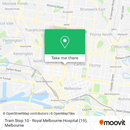 Tram Stop 10 - Royal Melbourne Hospital (19) map
