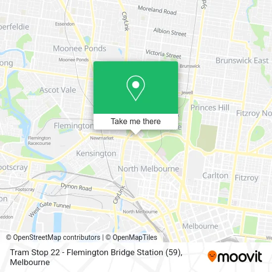 Tram Stop 22 - Flemington Bridge Station (59) map
