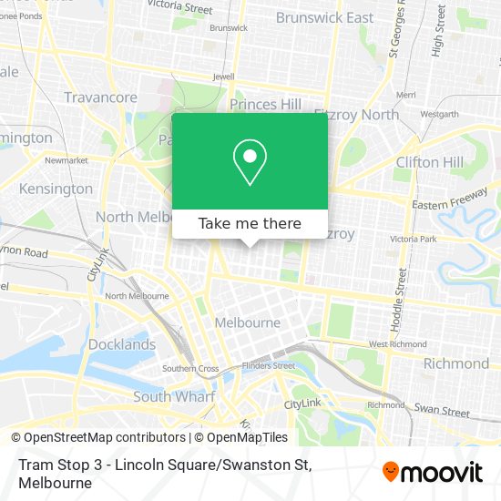 Tram Stop 3 - Lincoln Square / Swanston St map