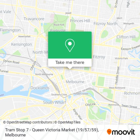 Tram Stop 7 - Queen Victoria Market (19 / 57 / 59) map