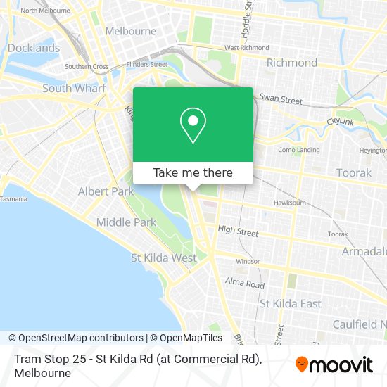 Tram Stop 25 - St Kilda Rd (at Commercial Rd) map