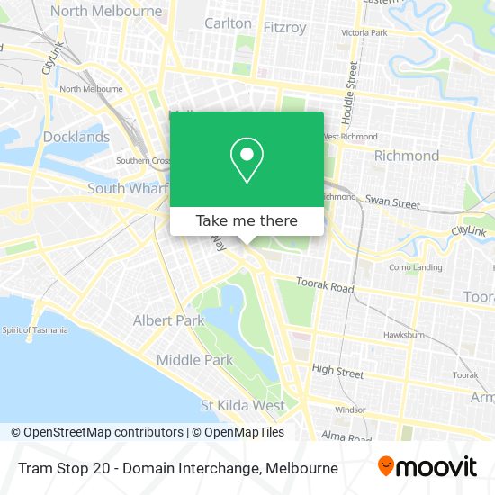 Tram Stop 20 - Domain Interchange map