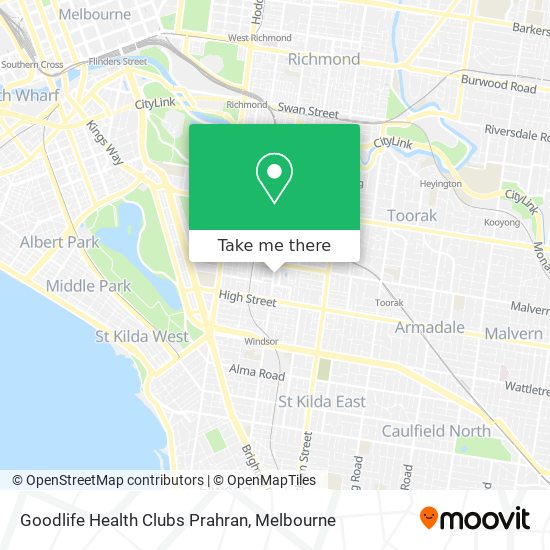 Goodlife Health Clubs Prahran map