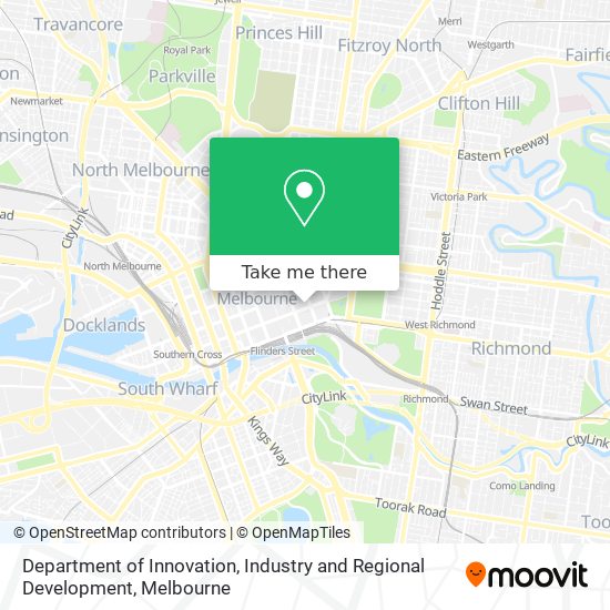 Department of Innovation, Industry and Regional Development map