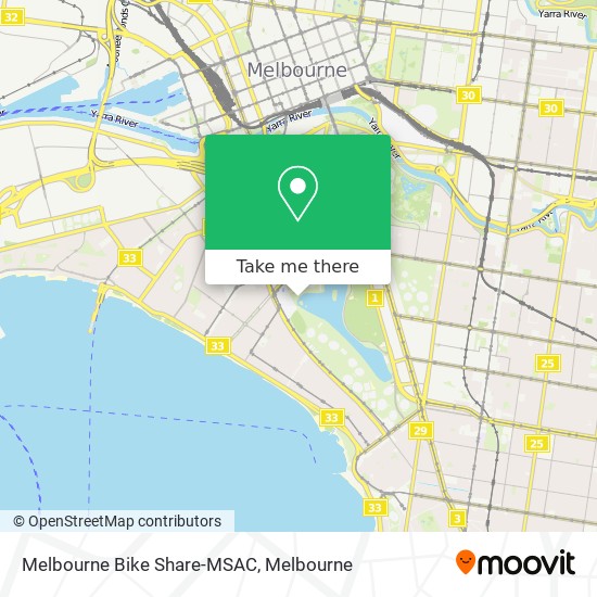 Melbourne Bike Share-MSAC map
