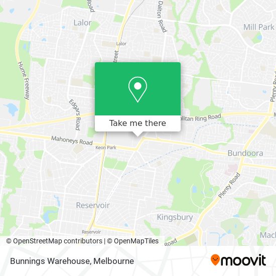 Bunnings Warehouse map