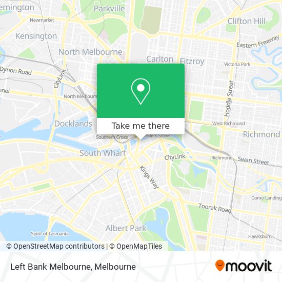 Mapa Left Bank Melbourne
