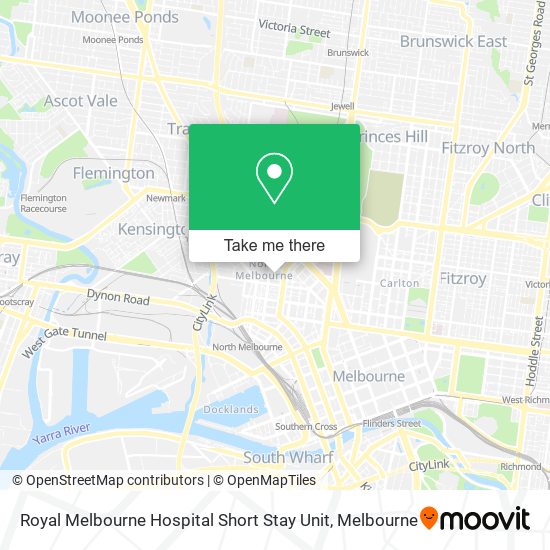 Mapa Royal Melbourne Hospital Short Stay Unit