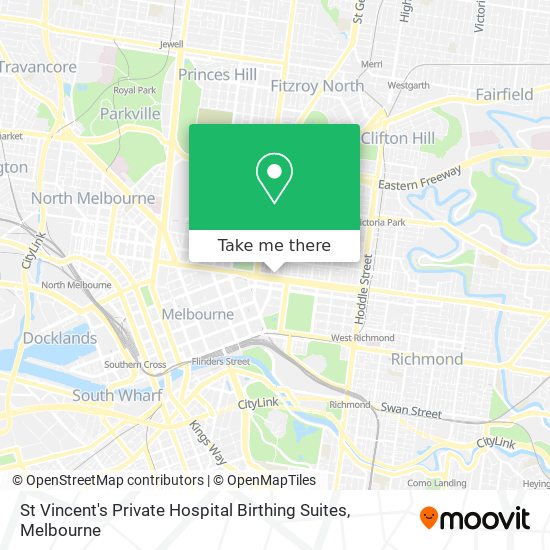 St Vincent's Private Hospital Birthing Suites map