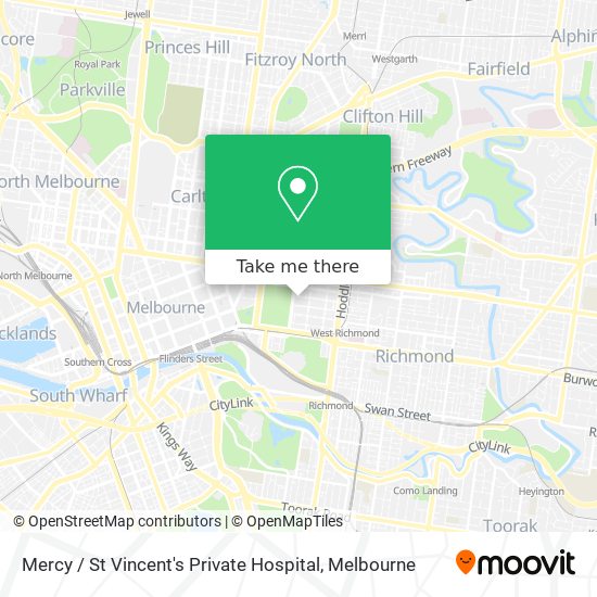 Mapa Mercy / St Vincent's Private Hospital