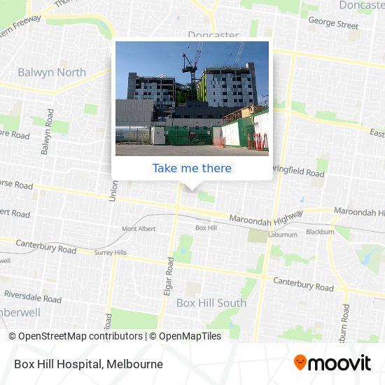 Box Hill Hospital map