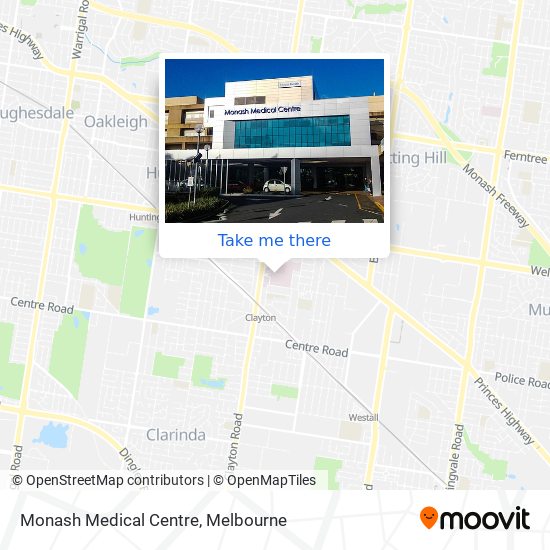 Monash Medical Centre map