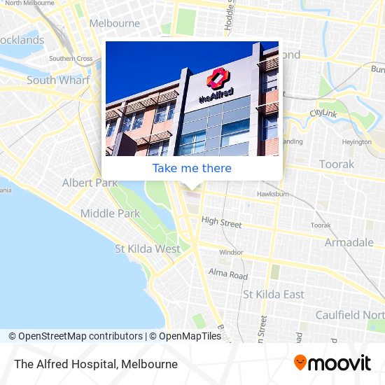 Mapa The Alfred Hospital