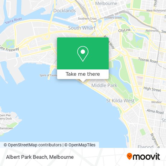 Mapa Albert Park Beach