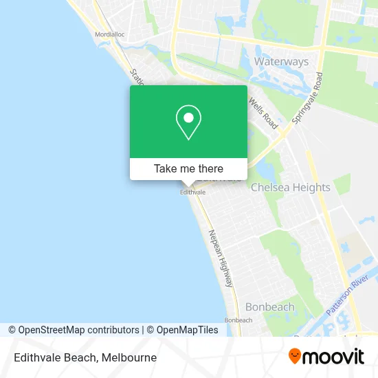 Mapa Edithvale Beach
