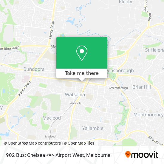 902 Bus: Chelsea <=> Airport West map