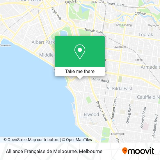Mapa Alliance Française de Melbourne