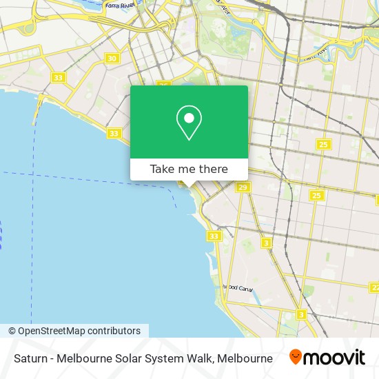 Mapa Saturn - Melbourne Solar System Walk