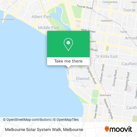 Mapa Melbourne Solar System Walk