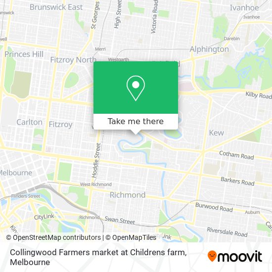 Mapa Collingwood Farmers market at Childrens farm