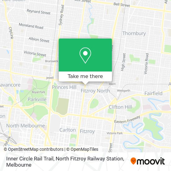 Inner Circle Rail Trail, North Fitzroy Railway Station map