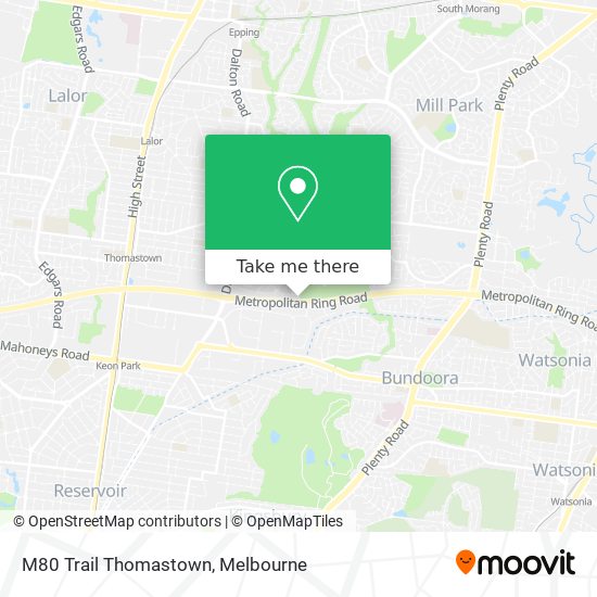M80 Trail Thomastown map