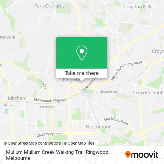 Mullum Mullum Creek Walking Trail Ringwood map