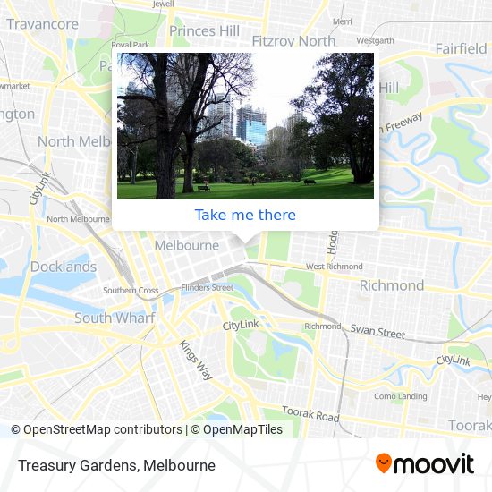 Treasury Gardens map