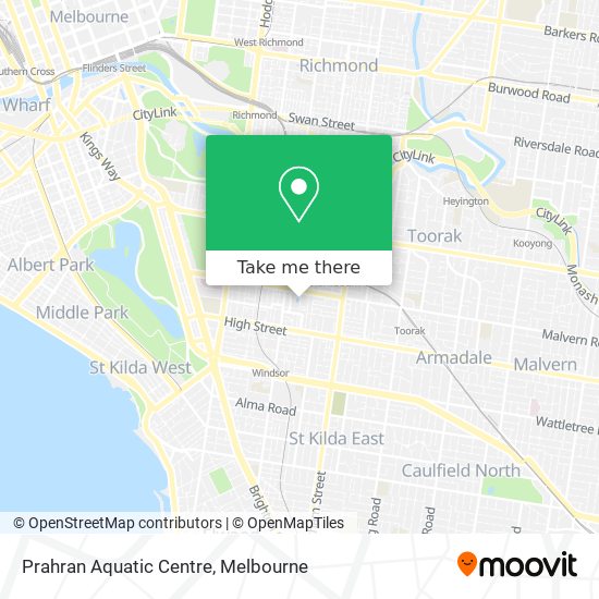 Prahran Aquatic Centre map