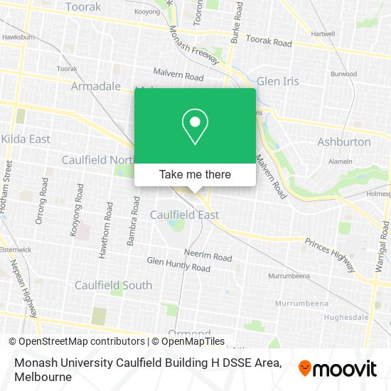 Monash University Caulfield Building H DSSE Area map