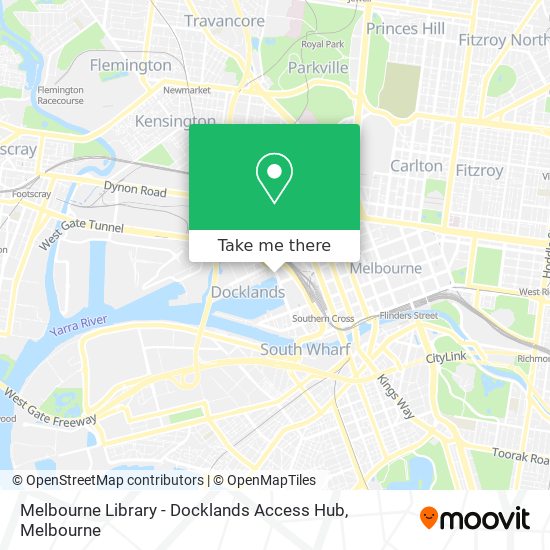 Mapa Melbourne Library - Docklands Access Hub