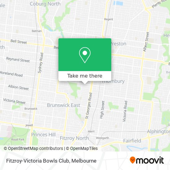 Fitzroy-Victoria Bowls Club map