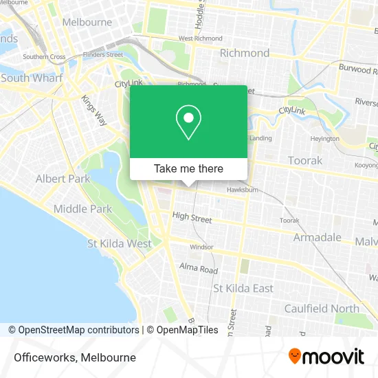Officeworks map