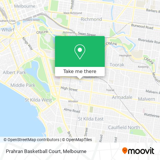 Mapa Prahran Basketball Court