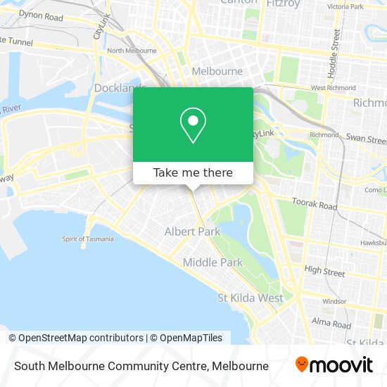 South Melbourne Community  Centre map