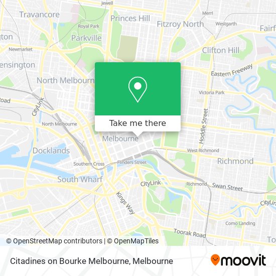 Citadines on Bourke Melbourne map