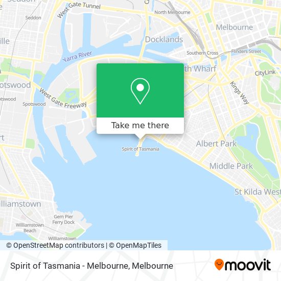 Mapa Spirit of Tasmania - Melbourne