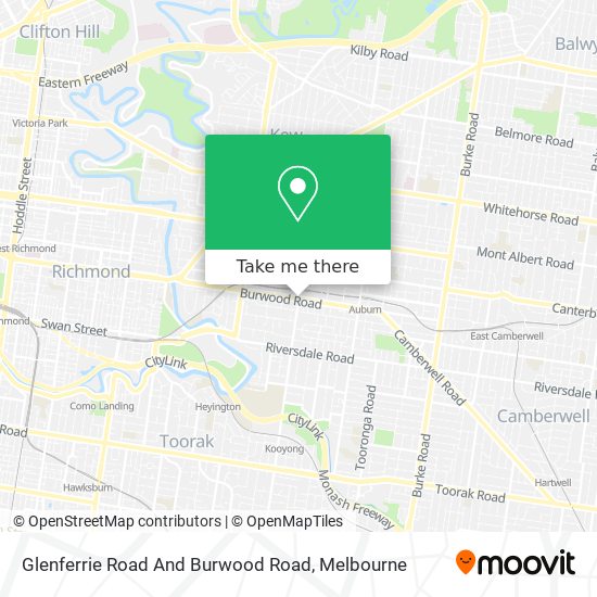 Glenferrie Road And Burwood Road map