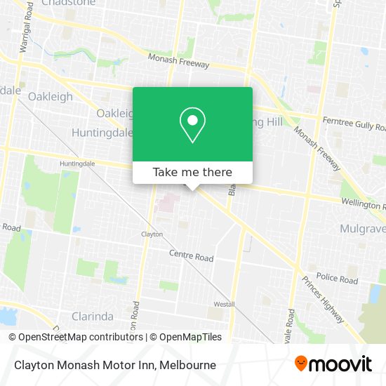 Clayton Monash Motor Inn map