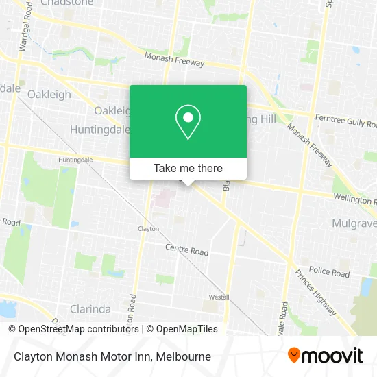 Clayton Monash Motor Inn map