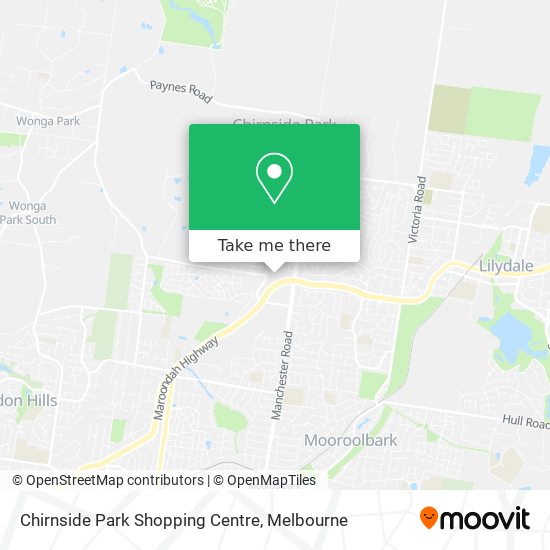 Mapa Chirnside Park Shopping Centre