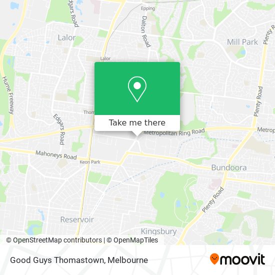 Good Guys Thomastown map