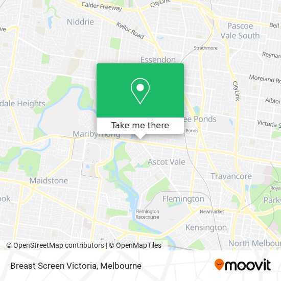 Mapa Breast Screen Victoria