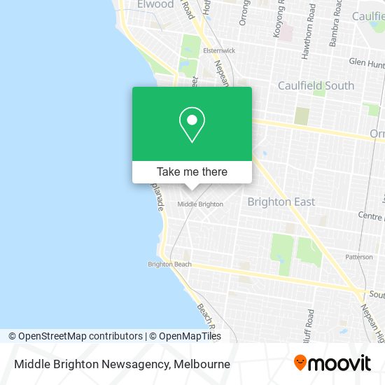 Mapa Middle Brighton Newsagency