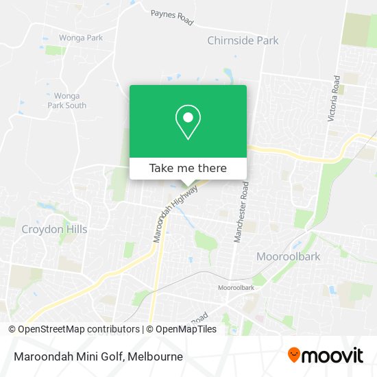 Maroondah Mini Golf map