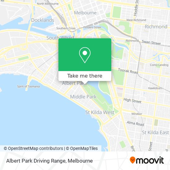 Mapa Albert Park Driving Range