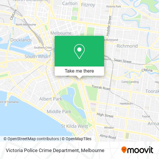 Victoria Police Crime Department map