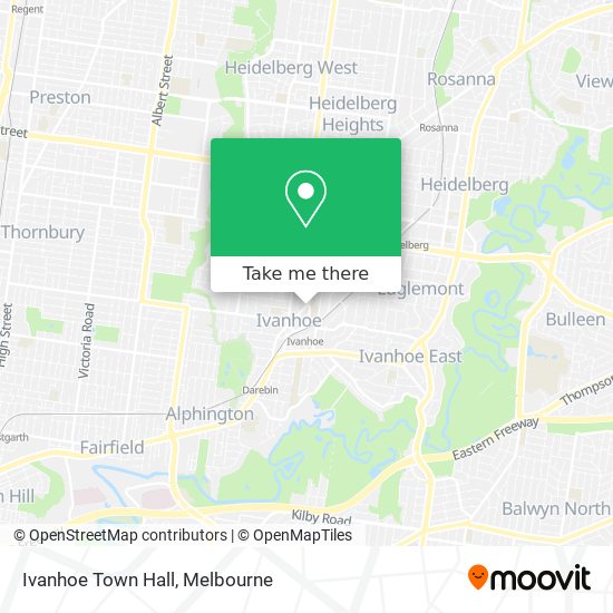 Ivanhoe Town Hall map