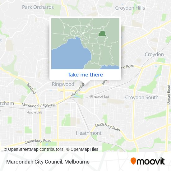 Mapa Maroondah City Council